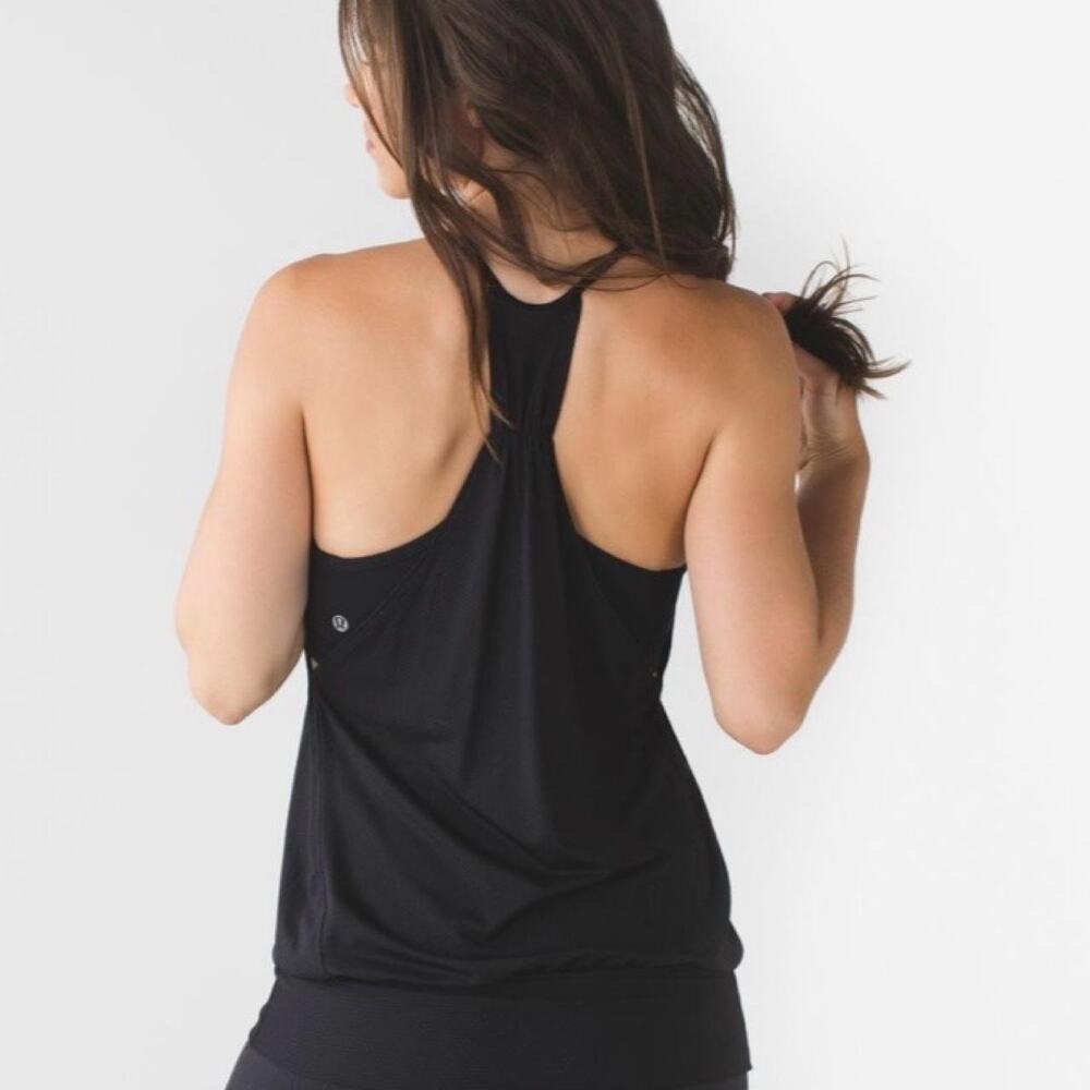 Lululemon Black Racerback Tank Top Size 6 - Picture 2 of 6